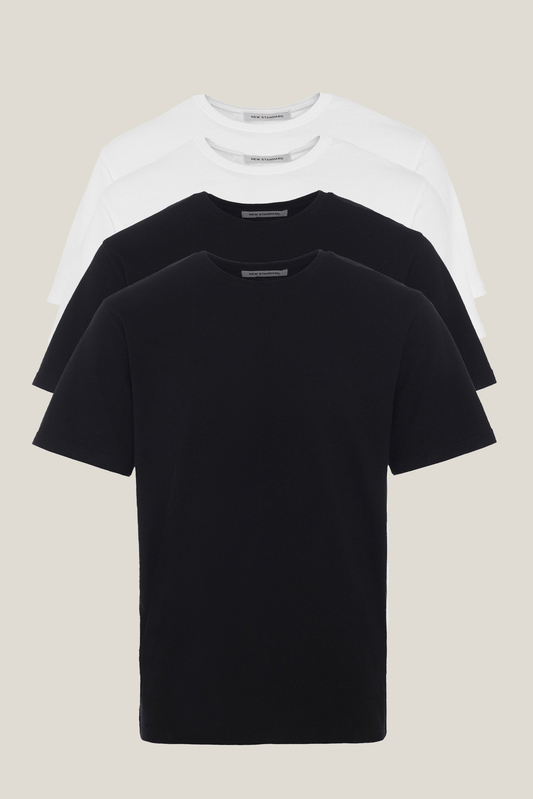 Men's t-shirt - Black and white (4-pack)