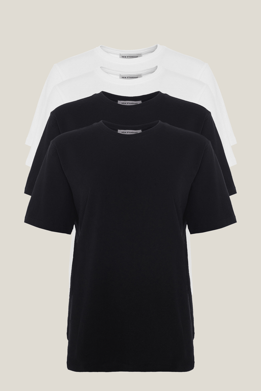 Women's t-shirt - Black and white (4-pack)